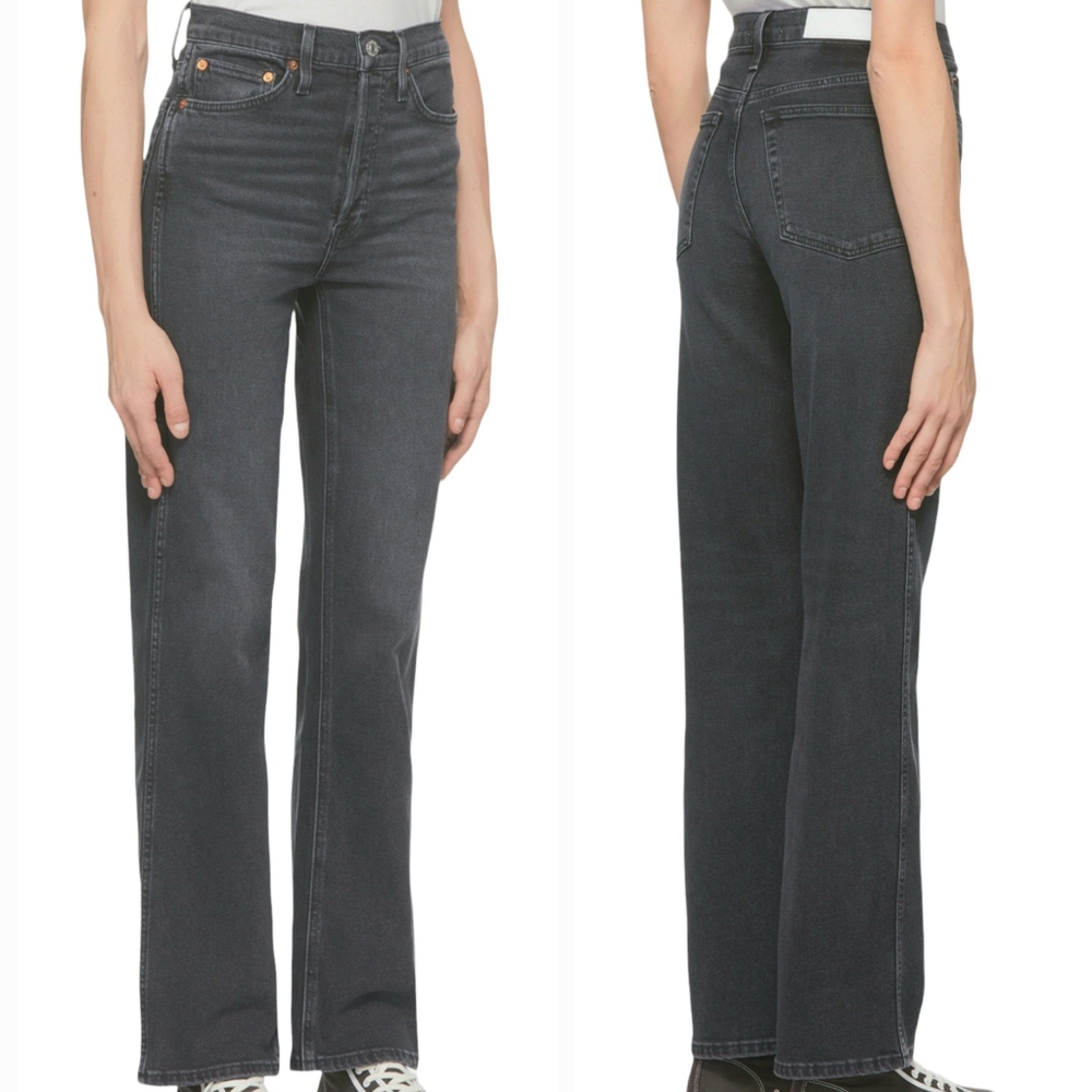 Re/Done Rigid Jeans 90s High Rise Loose Vintage Ash Grey Recycled Sustainable
